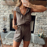 Hooded Brown Adventure Romper