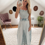 Denim Blue Solvang Smocked Maxi Dress