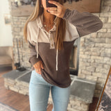 Latte Layers Contrast Hoodie