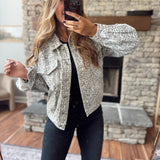 Muted Leopard Denim Jacket