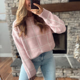 Pink Checkered Cutie Sweater