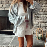 Boat Days White/Red Eyelet Boxer Style Shorts