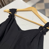 Tiffany Twisted Shoulder Black Maxi Dress