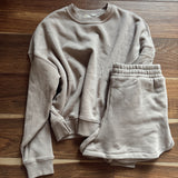 Ash Mocha Sweatshirt and Shorts Set