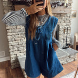 Navy/White Striped Mock Neck Long Sleeve