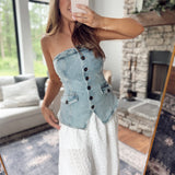 Bandeau Blues Denim Top