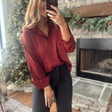 Maroon Kathryn Button-Up