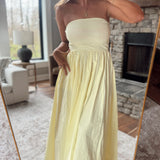 Pale Yellow Simply Sweet Midi Dress