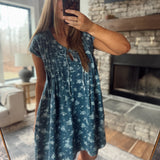 Vintage Petal Wash Denim Mini Dress
