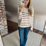 Oatmeal & Purple Leya Sweater