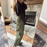 Risen Moss Slouchy Barrel Corduroy Pants