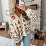 Ivory Christmas Forest Cardigan