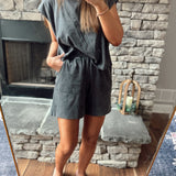 Black Cotton Casual Shorts