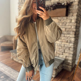 Khaki Urban Edge Bomber Jacket