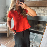 Red Play Nice Cardigan