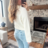 White Debbie Half Zip Sweater