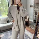 Brown Cloudfleece Oversized Top