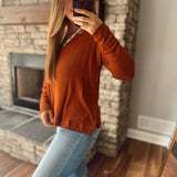 Camel Laidback Snap Henley Long Sleeve