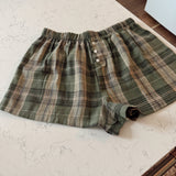 Olive Borrowed Plaid Shorts