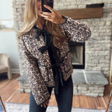Luca Leopard Print Tie Front Jacket