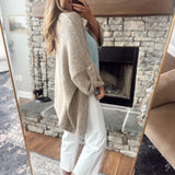 Mocha Folded Quarter Sleeve Cardigan