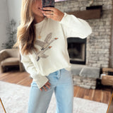White Feathered Grace Sweater