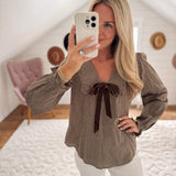 Charcoal Plaid Nisha Top