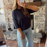 Navy Kailey Knit Top