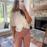 Oatmeal Lightweight Sweater Top