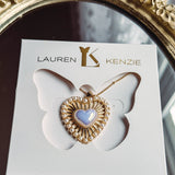 Love Struck Gold Pearl Heart Statement Necklace IN STORE