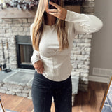 Beige Krista Pleat Detail Top