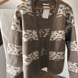 Light Mocha Animal Striped Cardigan