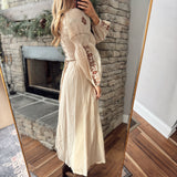Taupe Fairytale Bloom Maxi Dress