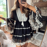 Black Canyon Moon Embroidered Mini Dress