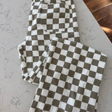 Taupe Play It Cool Checkered Pants