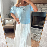 Light Denim Babydoll Top