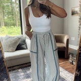 Vintage Denim Side Slit Tie Joggers