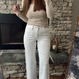 Vervet Optic White HR Crop Wide Leg Denim