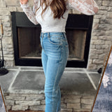 Risen Medium HR Ankle Skinny Roll-Up Denim