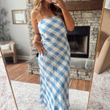Blue Sweet as Summer Linen Maxi Dress