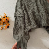 Olive Knotted Comfort Sweater