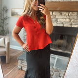 Red Play Nice Cardigan