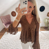 Brown Willie Lace Top