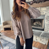 Chestnut Washed Oversized Long Sleeve