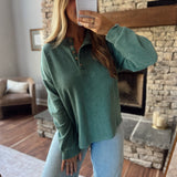 Hunter Green Maise Knit Top