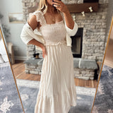 Light Khaki Teton Midi Dress