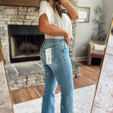 Risen Light Star Embroidered Flare Jeans