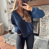 Navy Overcast 1/4 Zip Fleece