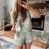 Sage Wildflower Weave Shorts