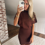 Chocolate Ayden Sweater Mini Dress